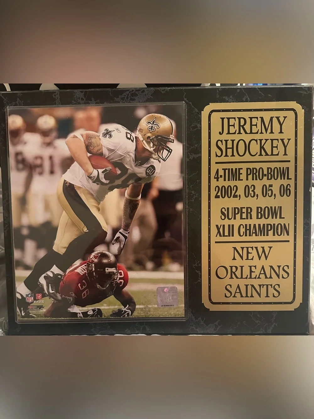 Jeremy Shockey Commemorative Plaque